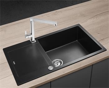 Concept Granitový dřez s odkapem DG10L60bc Linea ČERNÝ