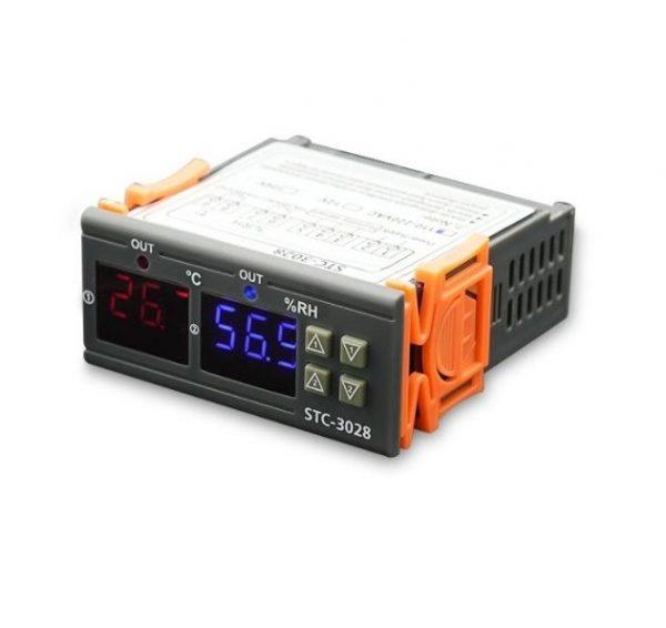 Digitální termostat a vlhkoměr STC-3028 DC12V s LCD displejem na 0 ~ +110°C